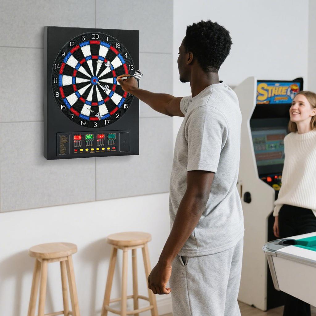 Electronic Dartboard Set, Box-type Electronic Dartboard with 12 Darts and 100 Dart Heads for Home/Office/Party