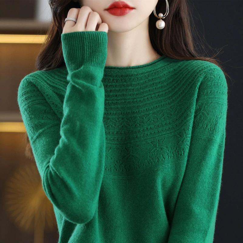 Knitted Sweater for Women In Autumn and Winter, Loose Round Neck, Inner Layer, Pullover, Solid Color, Versatile, Outer Layer