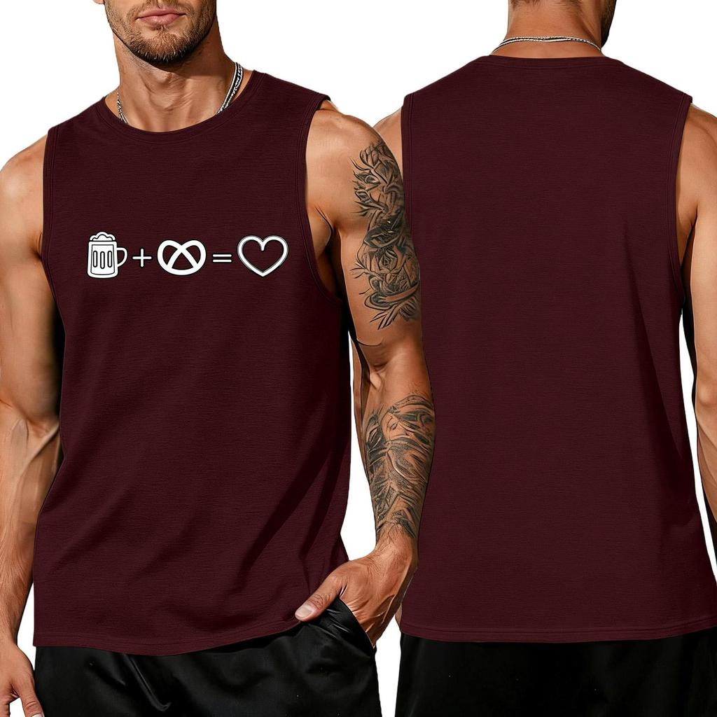 Men's Oktoberfest Printed Sleeveless Tank Top - Loose Fit Casual Summer Shirt for Beach and Daily Wear - Comfortable Relaxed , Perfect for Parties