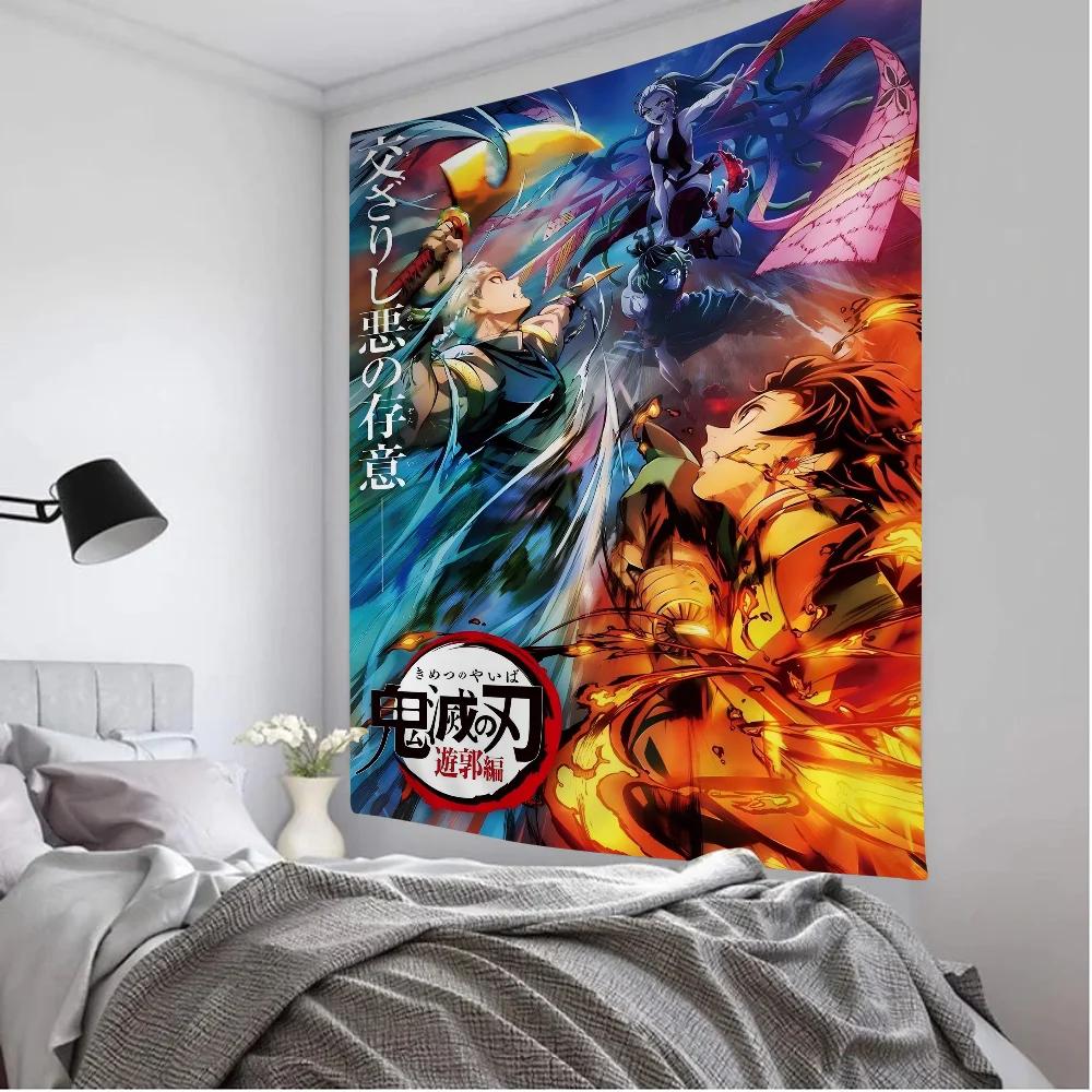 Anime Demon Slayer Cartoon Tapestry Art Science Fiction Room Home Decor Wall Hanging Home Decor