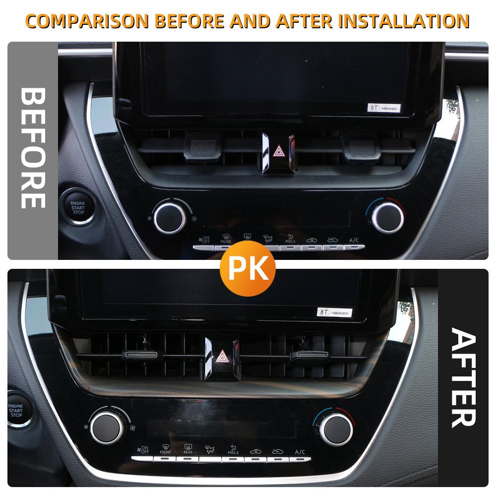 Car Console AC Air Vent Navigation Strip Sticker for Toyota Corolla Cross XG10 2019 - 2025 Decoration Cover Styling Accessories