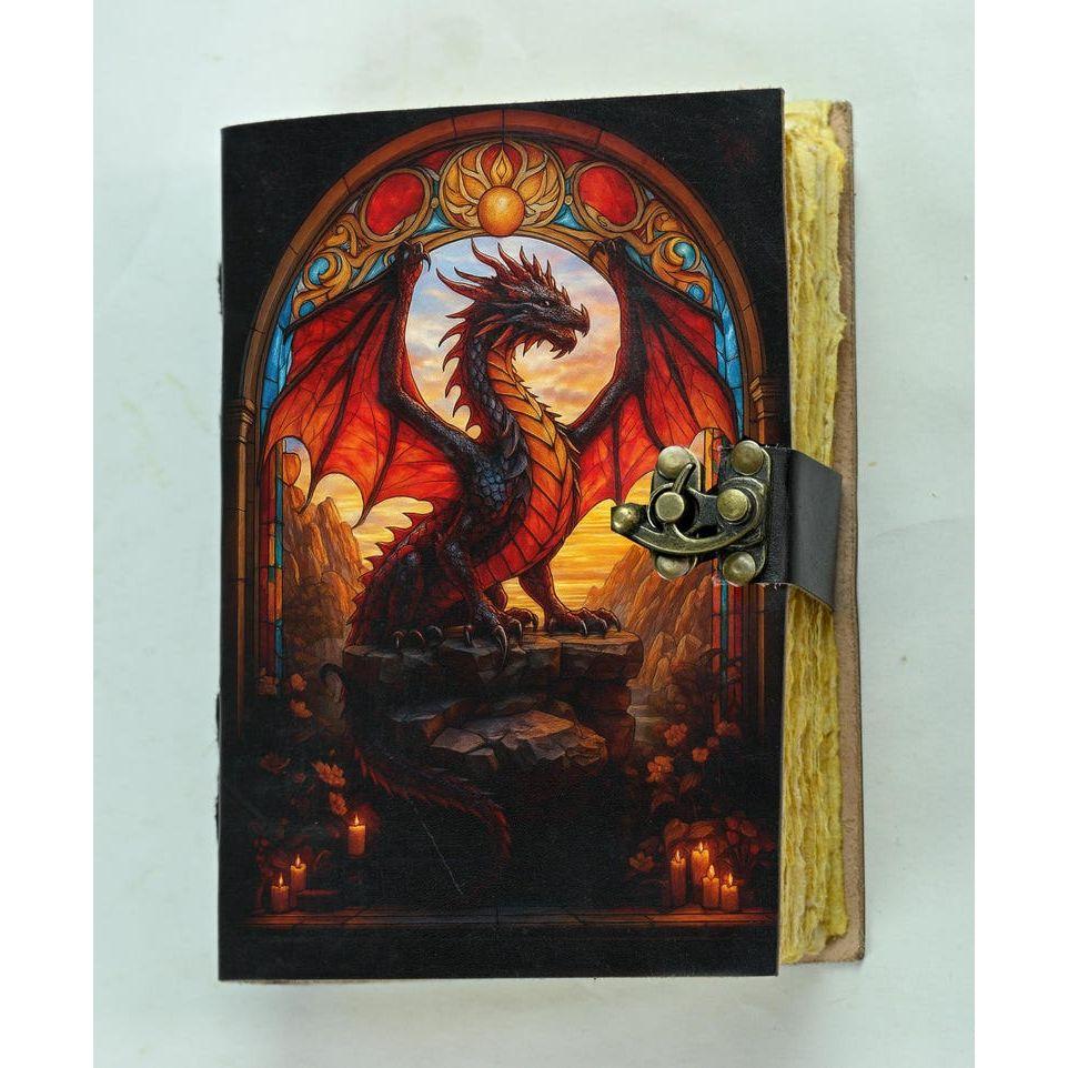 Dragon Leather Journal: Handmade Book of Shadows with Key Lock