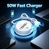 50W Multi Port USB Type C Fast Charger Quick Charge Wall Station Portable Charger Power Adapter For iPhone Samsung Xiaomi Phone
