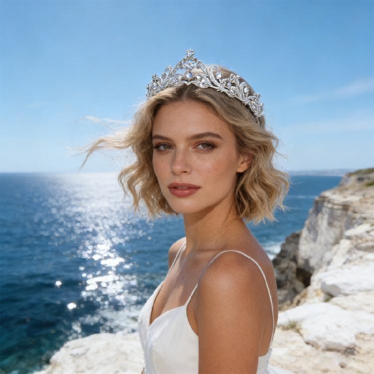 Portable Pageant Queen Crystals Tiaras Elegant Headband Crowns Hair Accessory for Women in Costume Performances