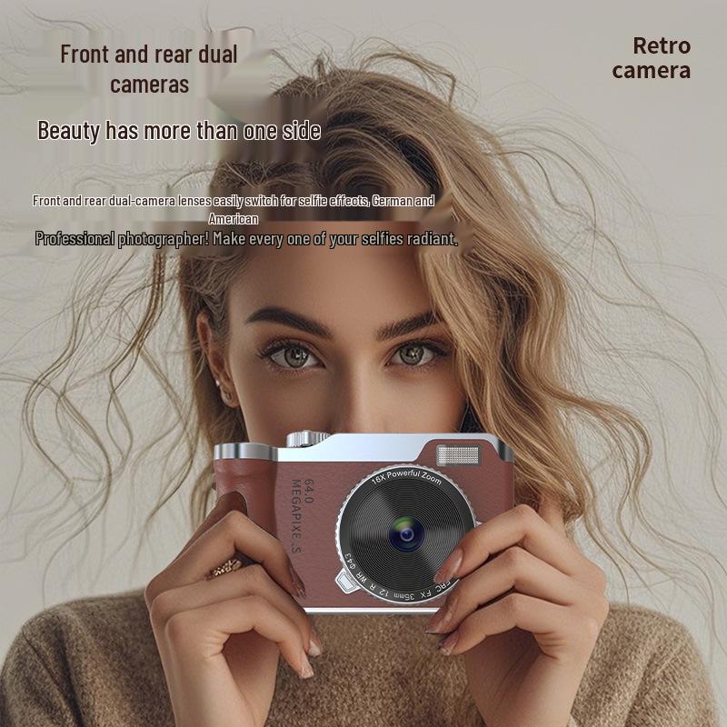 Retro 4K HD Digital Camera for Kids - Entry-Level with Telephoto Lens