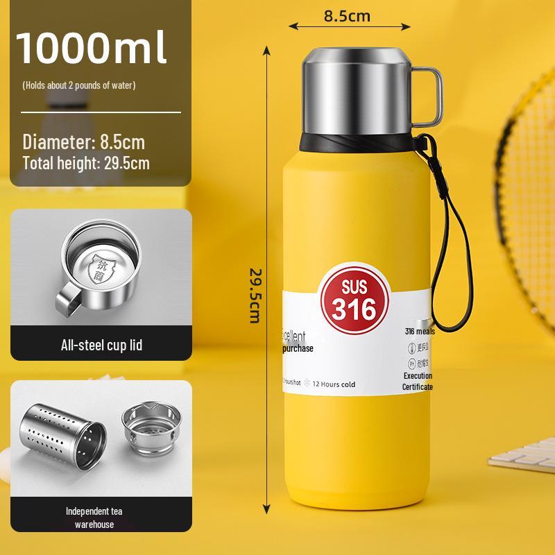 316 Stainless Steel Large Capacity Insulated Bottle with Tea Separator for Men and Women - Ideal for Travel and Sports