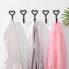 1/5PCS Black Wall Mounted Chic Coat Hooks Cast Iron Heart Shape Key Holder