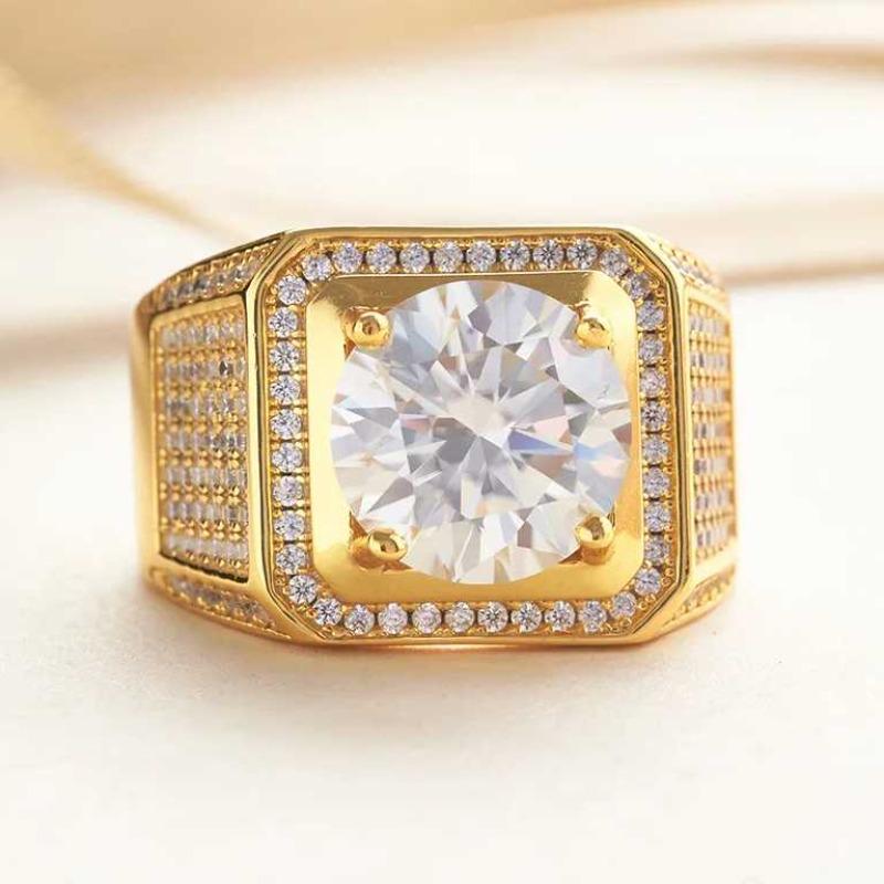 

Сертифицированное SACEGEMS GRA кольцо с муассанитом 5 карат VVS1, круглое кольцо-пасьянс с бриллиантом в лаборатории для мужчин, обручальное кольцо, ювелирные изделия 8