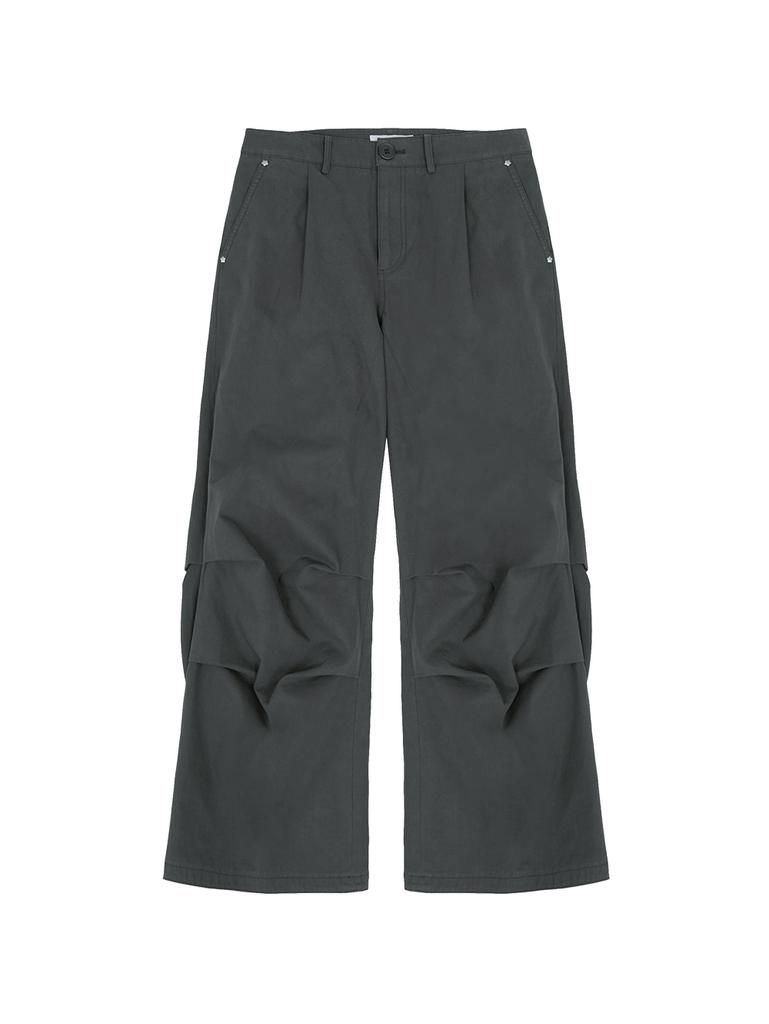 TUOMIO Washed Belt Bag Pants [Charcoal]