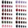 Classic Solid Color Short Nail Tips - 24 Pack Detachable & Wearable