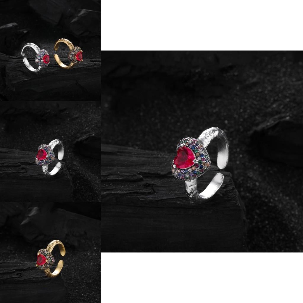 Heart Trendy Shaped Adjustable Ring Crafted From 925 Silver And Radiant Zirconia
