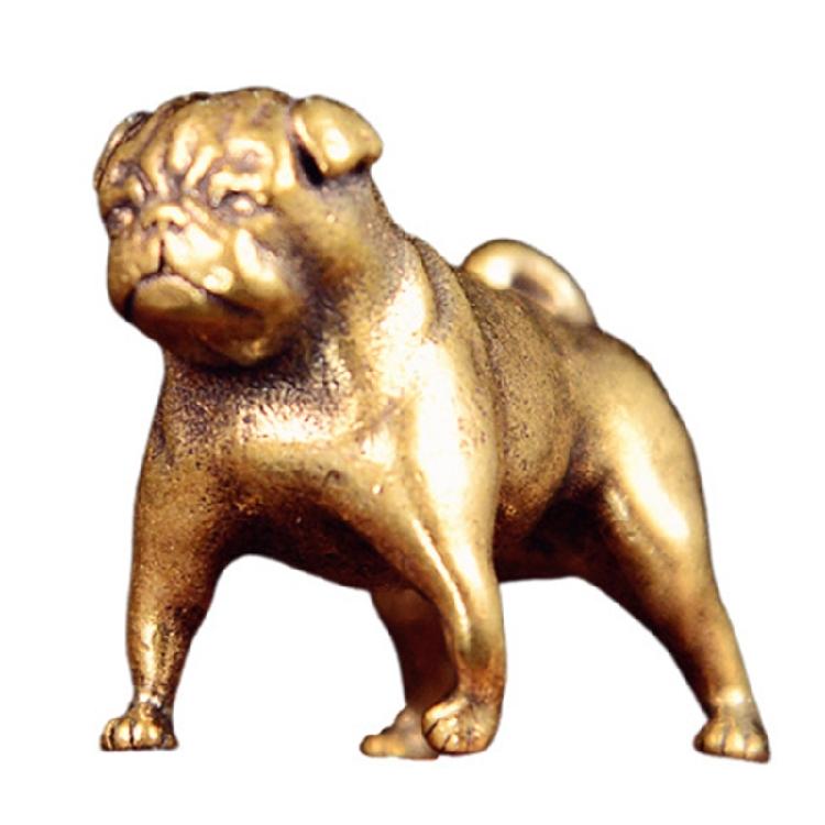 Recyclable Bronze French Rottweiler Sculpture Environmental Aware Desk Decoration Artisanal Gift for Telecommute