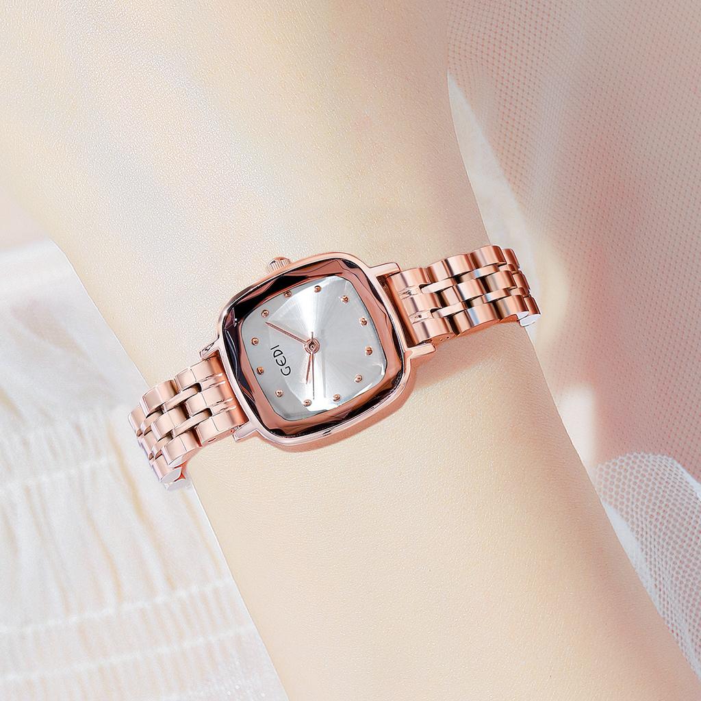 Steel Belt Watch Women'S Fashion Square Watch Casual Waterproof Quartz Watch