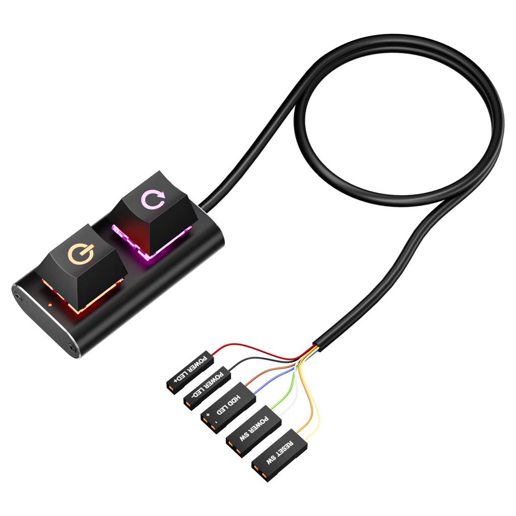 PC Power Button with 6.56FT Cable LED Light Desktop Computer Power Switch Manual Operation for Computer Motherboard