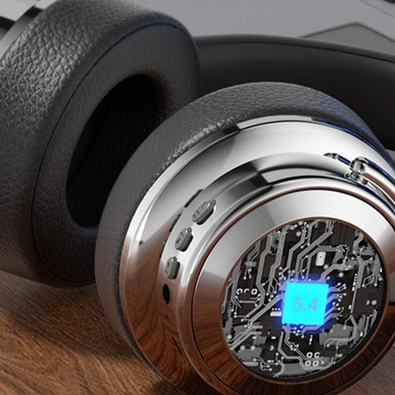 Wireless Bluetooth-compatible Headphone Stereo Over Ear Headphone with Microphone Foldable Headphone for Travel