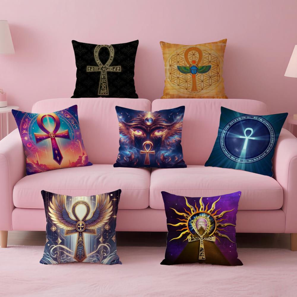 Ancient Ecology Life Talisman Pattern Cushion Cover Pillow Case Soft Skin Friendly Fabric Concealed Zipper