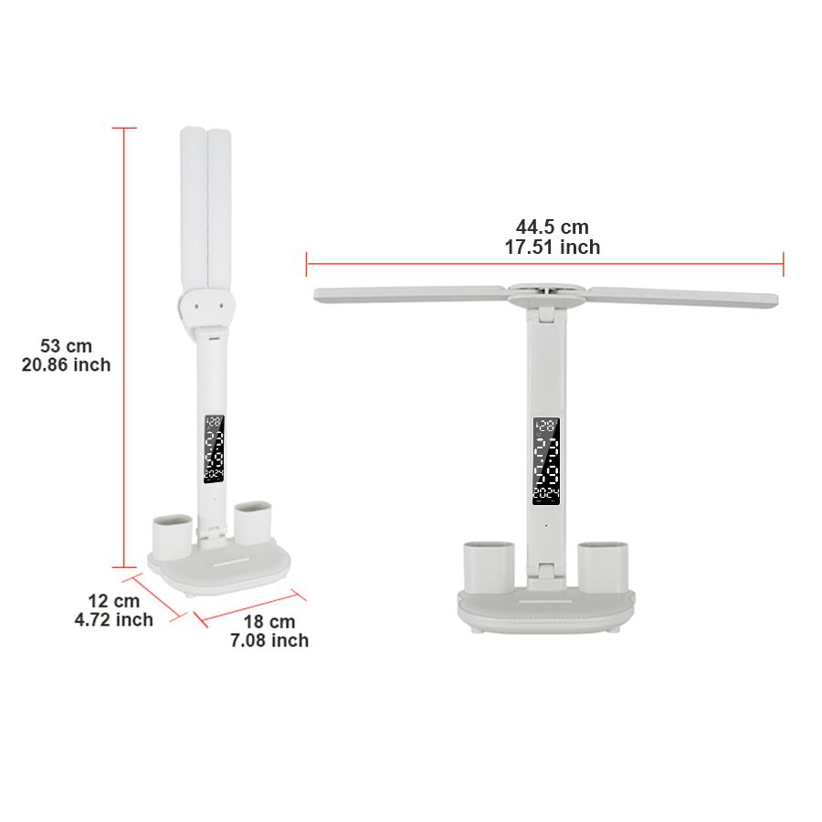 Lampă de birou cu LED, 3 niveluri, cu reglare tactilă, lumină de noapte, reîncărcabilă prin USB, protecție ochilor, lampă de masă pliabilă pentru dormitor, noptiera