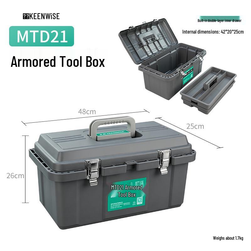 Two-Layer Multifunctional Handheld Tool Storage Box for Home Electricians