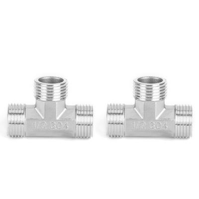 G1/2in Male Thread Stainless Steel TShaped Tee Connector Pipe Connection Fittings Accessories