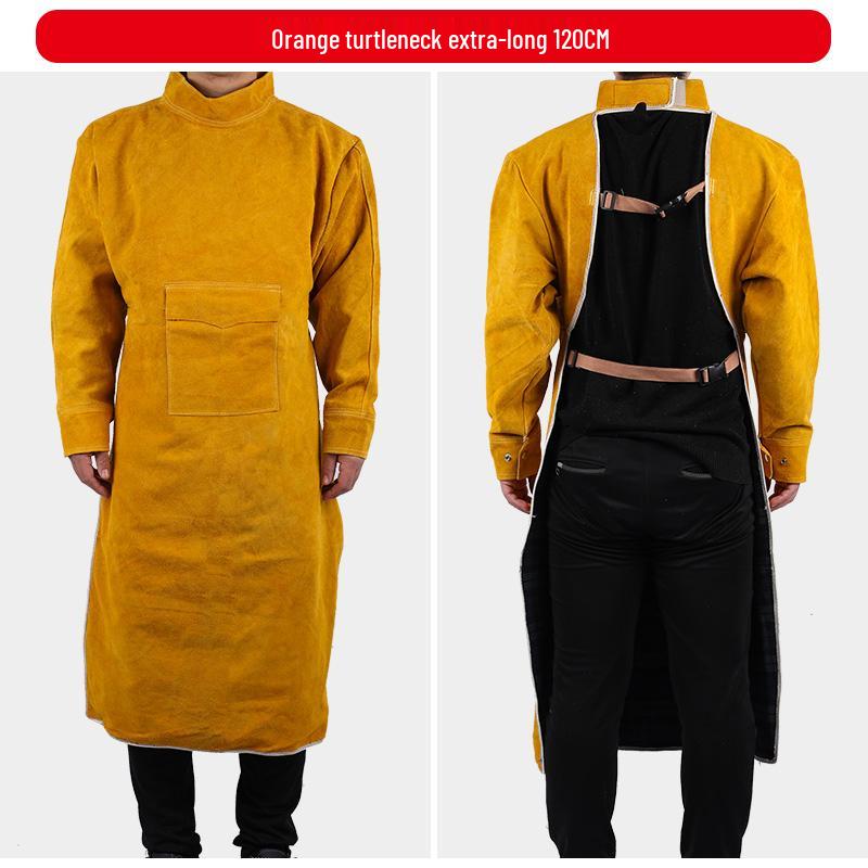 Cowhide Welding Suit – Flame Retardant, Anti-Scald, High-Temperature & Wear Resistant Leather Apron for Welders.