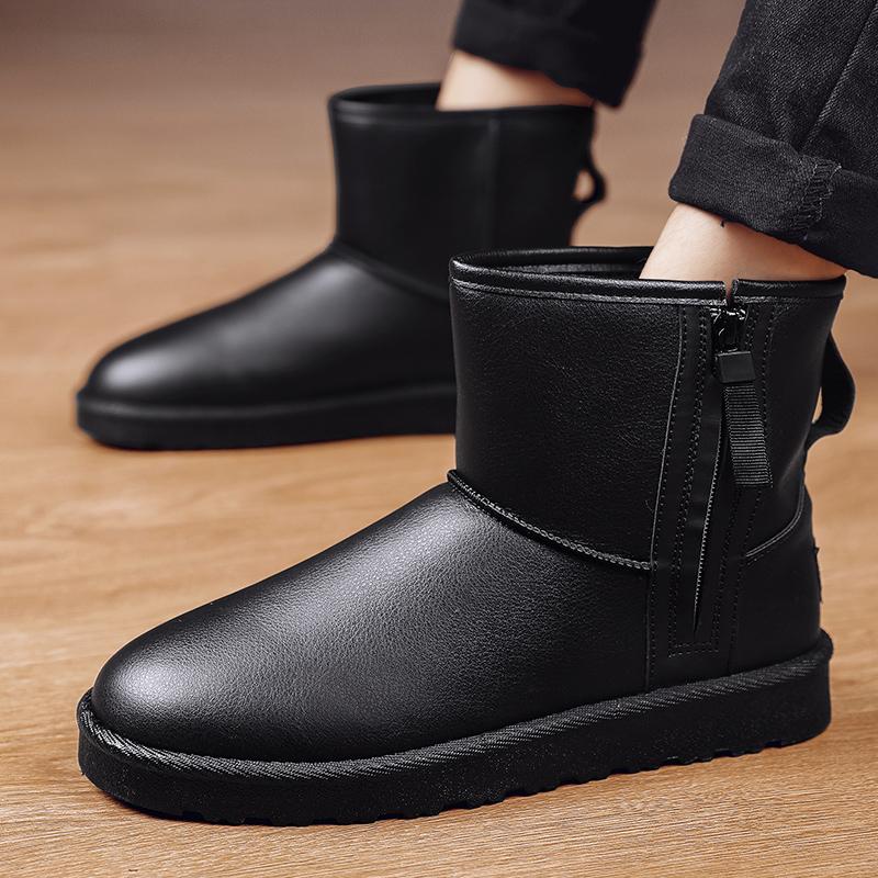 

Зимові чоловічі зимові черевики Бавовняне взуття Плюшеві теплі черевики Високе вуличне взуття 43 білий/чорний