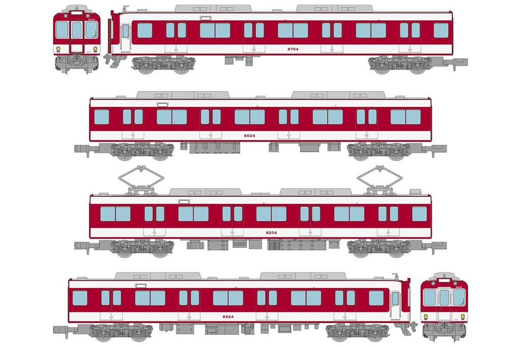 TOMYTEC Railway Collection Tetsuro Kintetsu 8000 Series Early Model with New Paint and Hem Set Diorama 336785 Band, 4-Car A, Supplies,