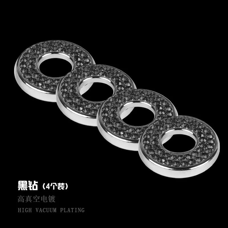 4pcs Sparkling Rhinestone Decals for Mercedes Benz E C Class Inner Door Lock Handle Pull Rod Bolt Cover