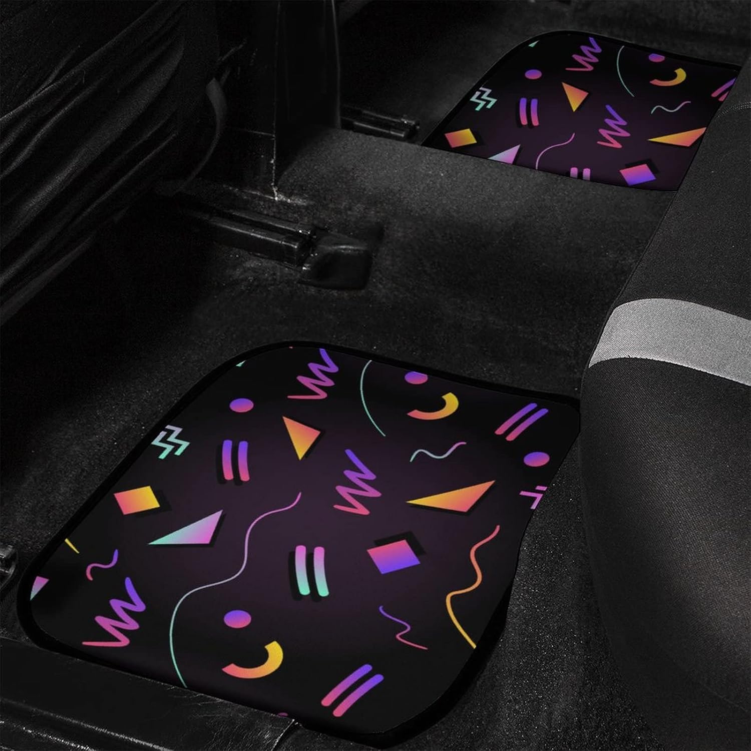 

Foruidea Retro Futuristic Front & Rear Car Floor Mats for Cars Auto Floor Mats 4-Pcs Full Set Car Carpet Floor Mats Universal fit for One Size