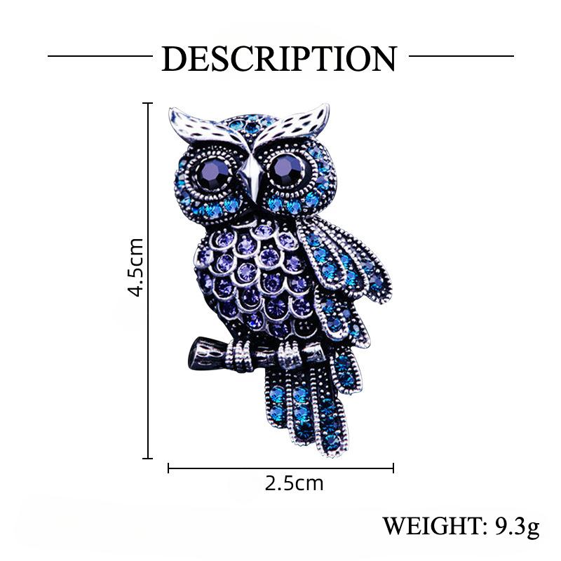 Unique and Exquisite Owl Full Diamond Brooch, Corsage Suit Clothing Pin, Hot-selling Jewelry