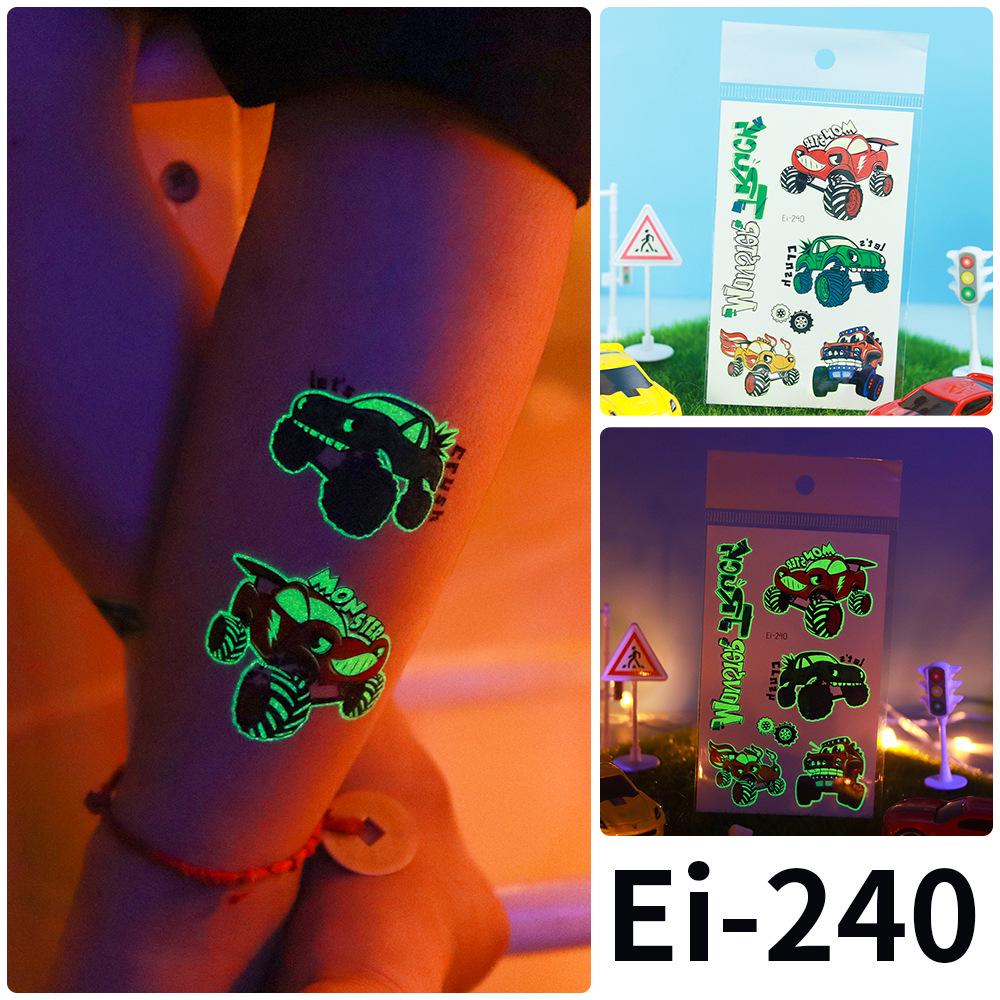 Rekalong Luminous Waterproof Racing Car Tattoo Stickers for Night Parties