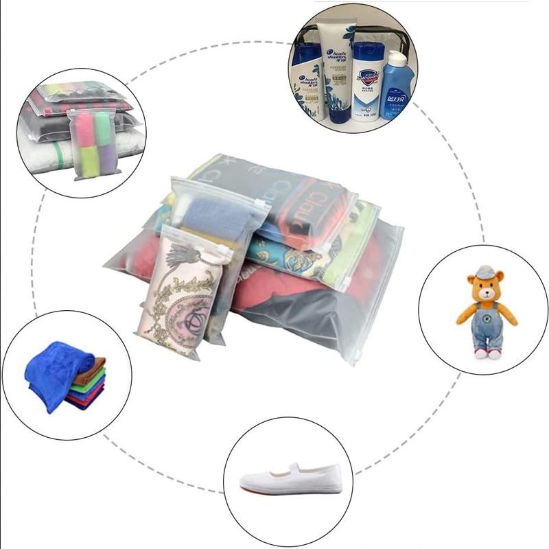 50 sztuk matowe przezroczyste plastikowe opakowanie ubrania buty torba do przechowywania wodoodporny zamek błyskawiczny przenośny organizer mrożona torba artykuły gospodarstwa domowego