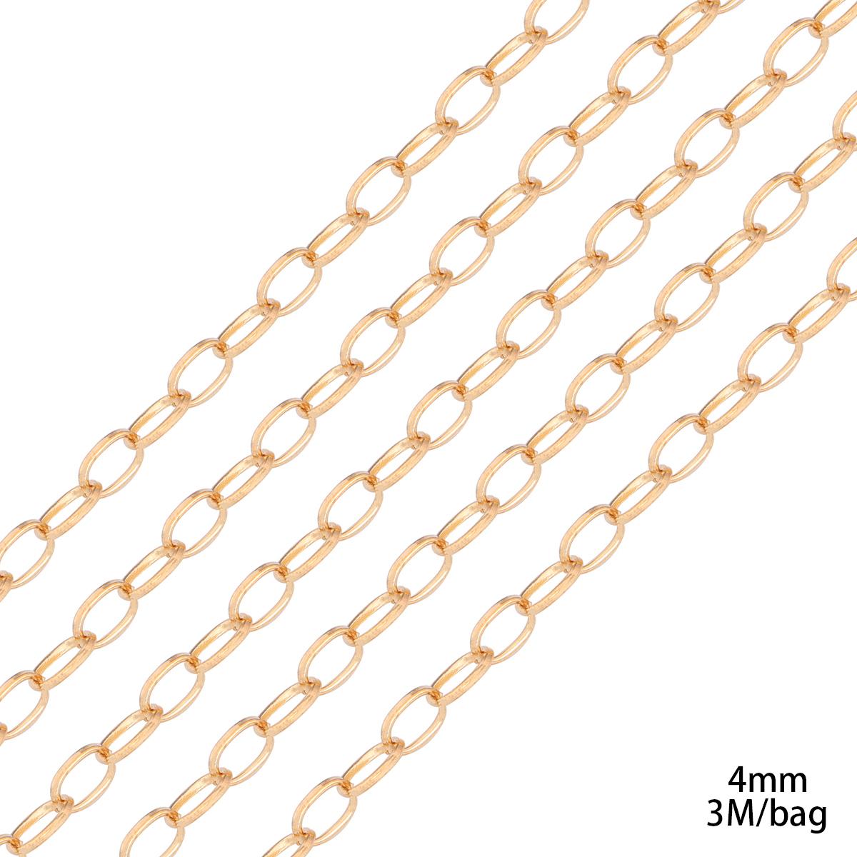 

3 м/пакет, 4 мм, железная цепочка для ожерелья для изготовления ювелирных изделий, ожерелье, браслет, цепочки ручной работы, ювелирные аксессуары 4mm 3meter