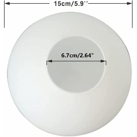 BOKT Frosted White Glass Globe Lamp Shade Replacement Milk Glass Ball Lampshade Cover Opal Sphere Shade for Pendant Light, 5.9” Diameter, 2.64"