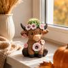 Home Decor Resin Cow Figurine Set Creative Small Statue for Shelf Table