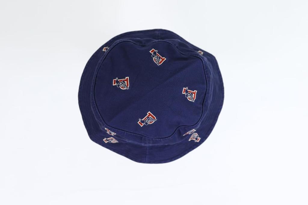 (Polo Ralph Lauren) Pánský a dámský bavlněný klobouk bucket s více výšivkami Wingfoot P 01080280 Velikost LXL NÁMOŘNICKÁ MODRÁ MULTI [Použitý]