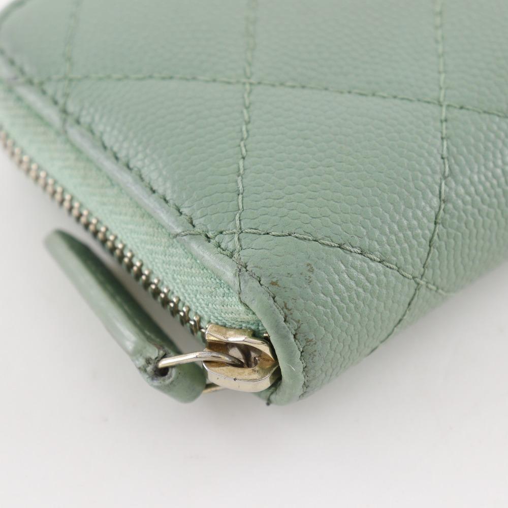 Chanel Matelasse Coin Purse AP0216 Zip Coin Purse Classic Gold Caviar Skin Women Used