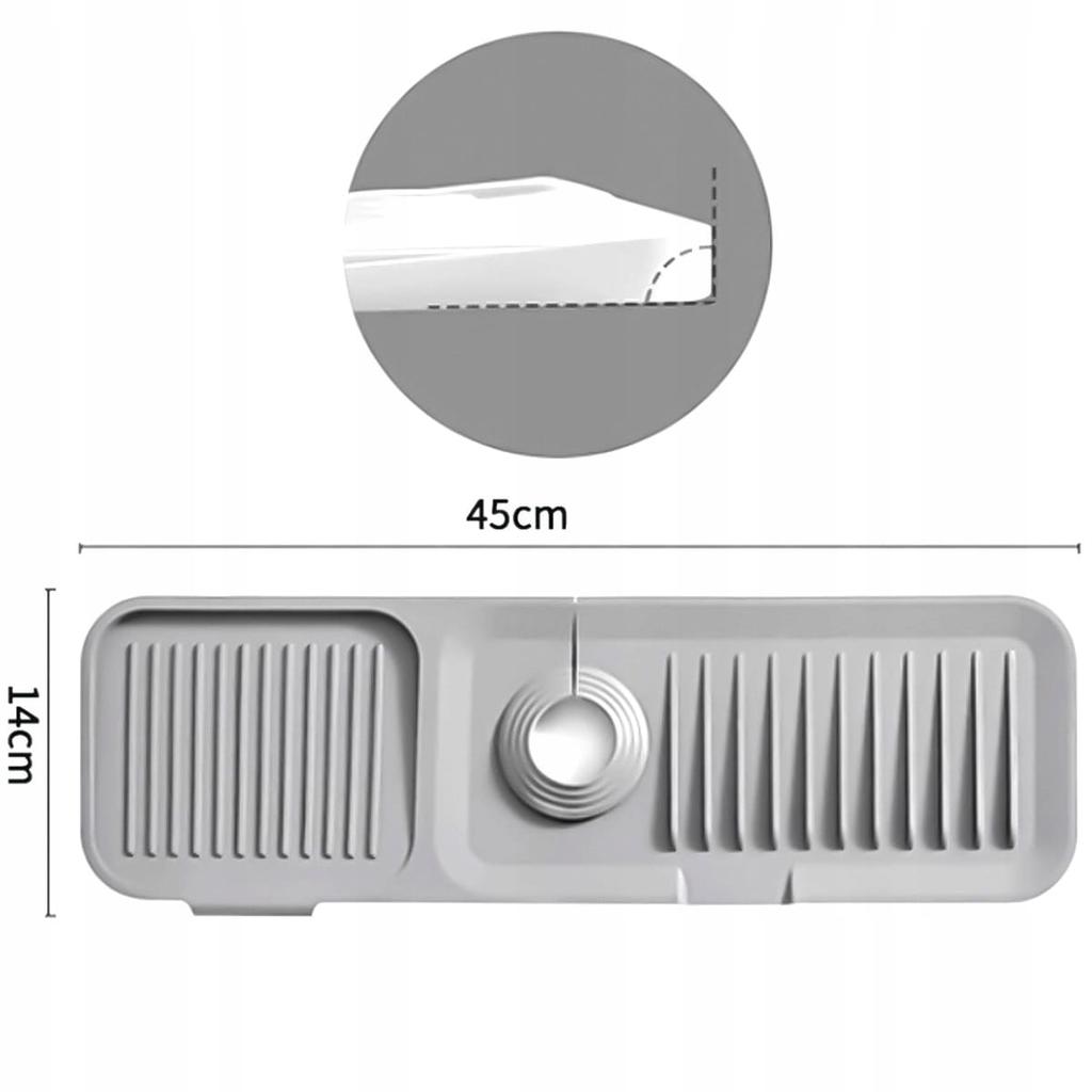 Uniwersalna mata  ociekowa silikonowa do zlewu zlewozmywaka 45 x14 cm BRUNBESTE BB-3329 szara