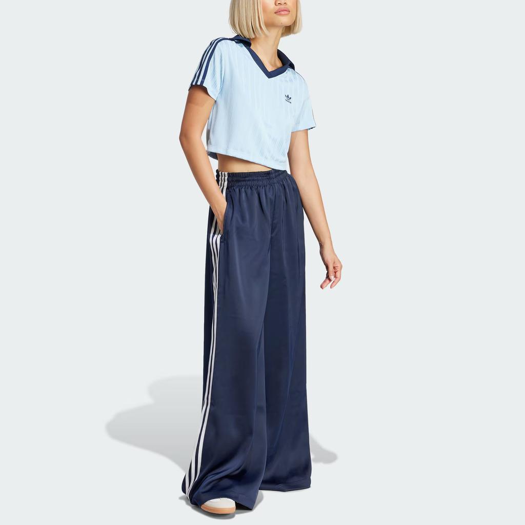 Adidas Originals Adicolor Jacquard Sports Casual Comfortable Soft Fashion Short Sleeve Polo Shirt Women Tops Pink Blue JD5864