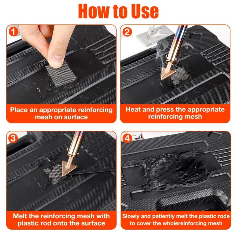 Pro Plastic Repair Soldering Iron 220V/110V for Car Bumper & Damaged Plastic Temperature Adjustable Include PP/PE/ABS/PVC Solder