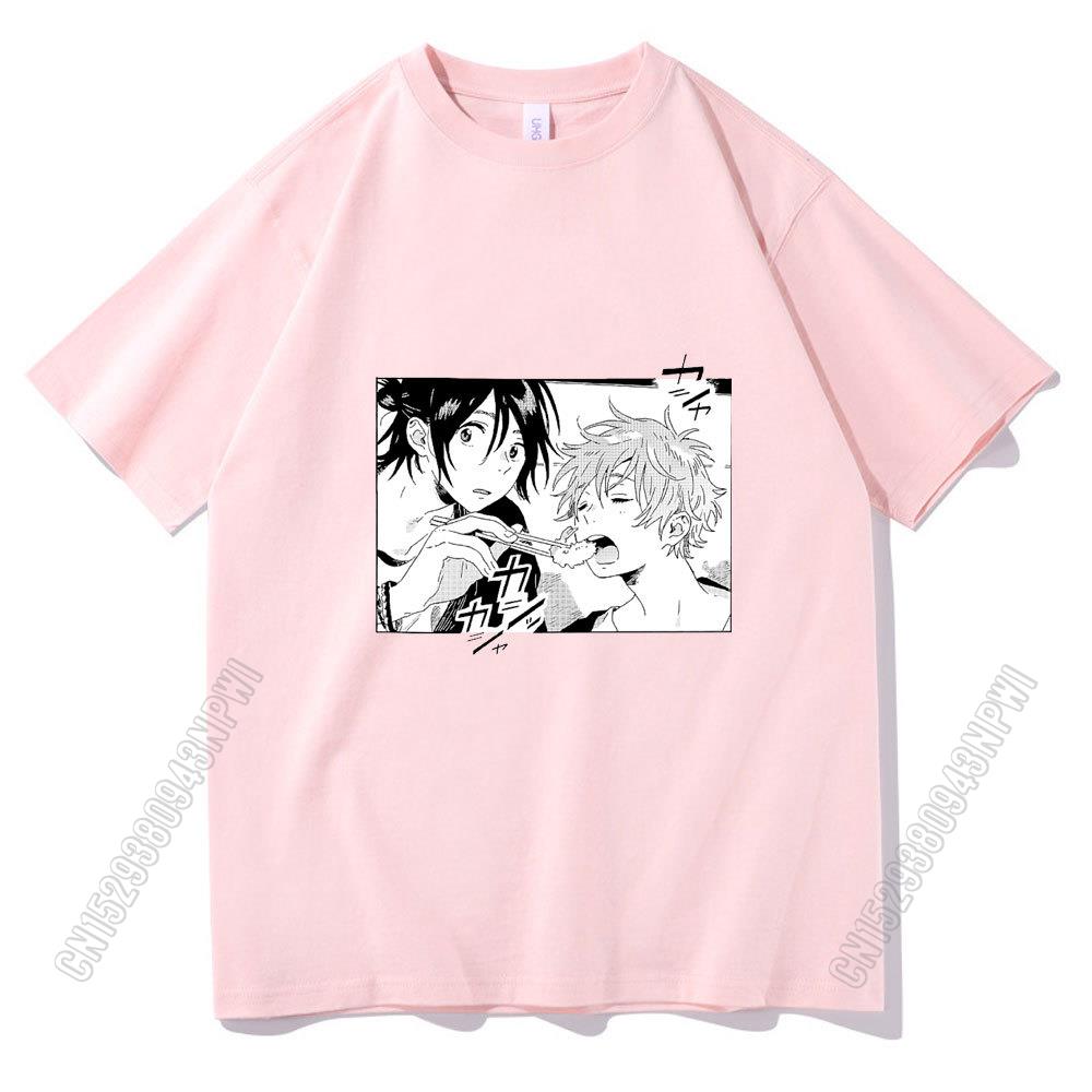 New Anime Umibe No Etranger T-Shirt Hashimoto Shun And Chihana Mio Print Tshirt Men Women 100% Cotton Kawaii Tee Short Sleeve