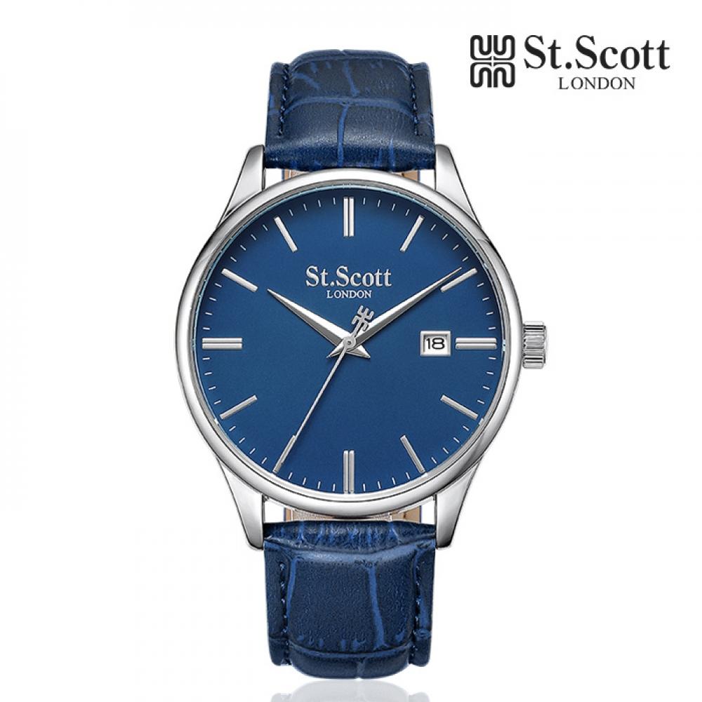 

ST.SCOTT LONDON ST7109L-SLL Мужские кожаные часы Simple Line Date