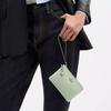 Coach Corner Zip 16 Brand Logo With Heart Pendant Design Patent Leather Card Case Women Card Case Green CDF04-SVA5