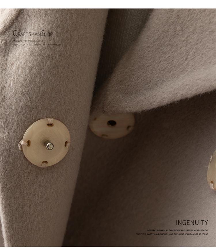 Women's Mid-Length Double-Faced Wool Coat with Belt - 2025 Autumn/Winter Collection