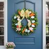 Vibrant Colors Front Gate Wreath Carrots Design Artificial Flower Wreath  Welcome Sign