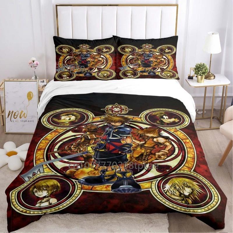 Fashion 3d Print Anime Game Kingdom Heart Bedding Set Single Twin Full Queen King Size Bed Set Adult Kid Bedroom Duvetcover Sets