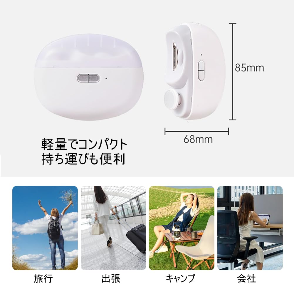 Linnuim Electric Nail Electric Nail Filer New nail clipper and nail with LED easy to low callus for seniors and the whole white Clipper, [2025 2-in-1]