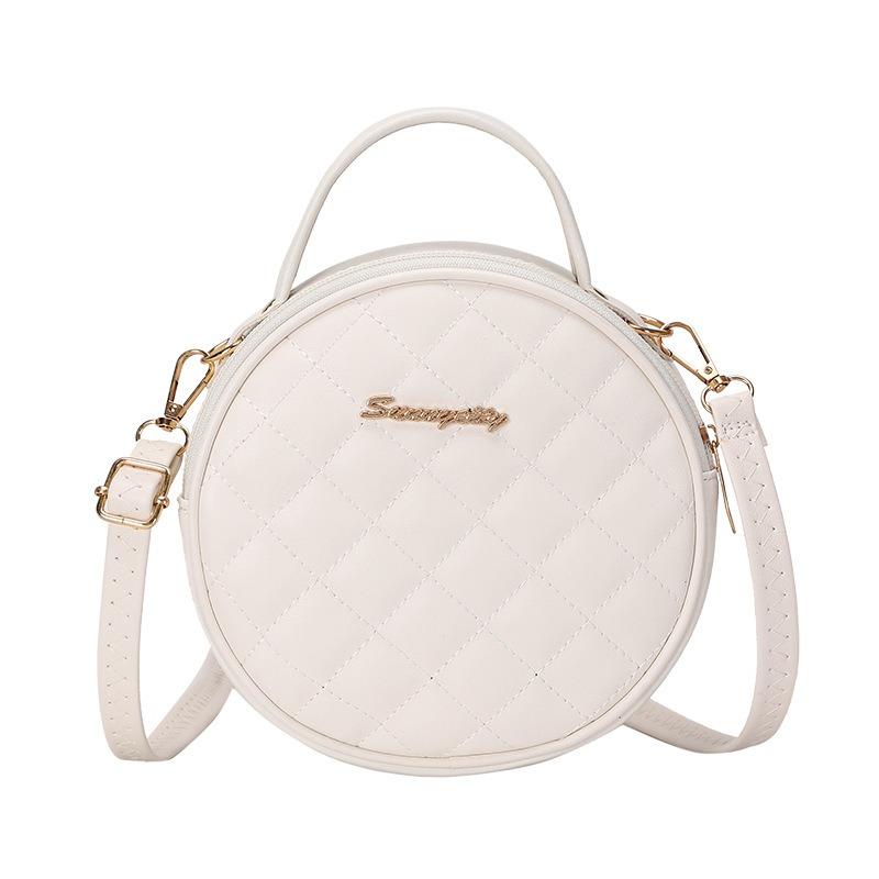 Fashion diamond small round bag, new bag, women's trend niche one-shoulder messenger bag worker