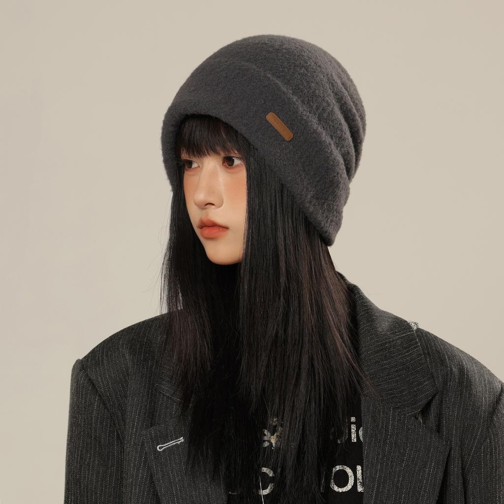 Women's Solid Color Hat Autumn and Winter Warm Ear Protection Cold Bag Head Hat Casual Cold Hat