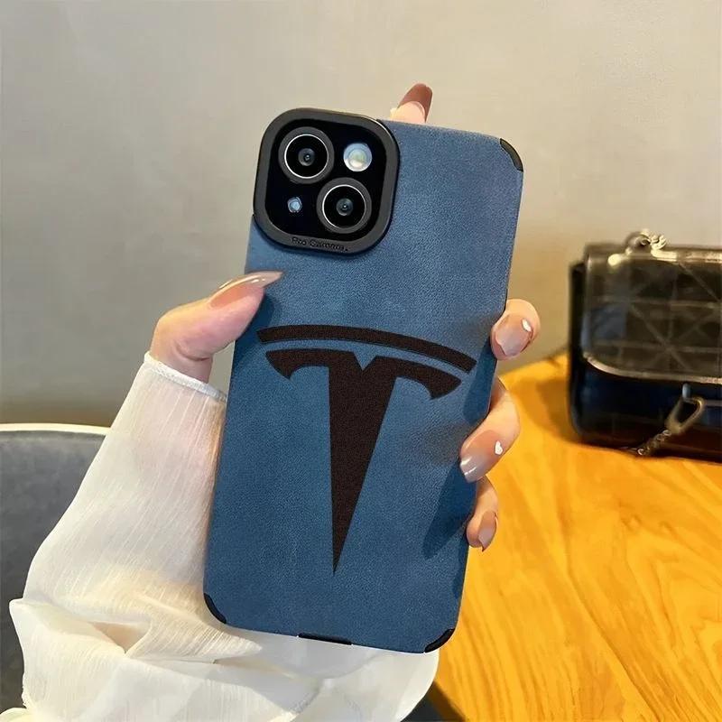 

Автомобільна наклейка 2025 Нова Tesla Для логотипу автомобіля Tesla Чохол для телефону Обкладинка Для 15 Pro Max Для iPhone 14 16 Pro Max 12 Mini 11 13 Pro Xr X Xs for iPhone 15ProMax синій