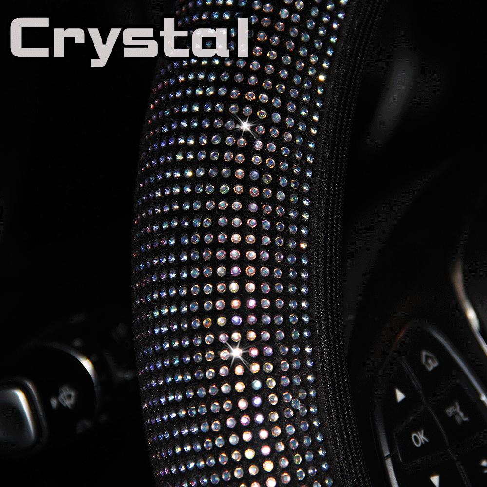 All-season dazzling steering wheel cover protection pad - anti-slip type - universal size automotive interior accessory